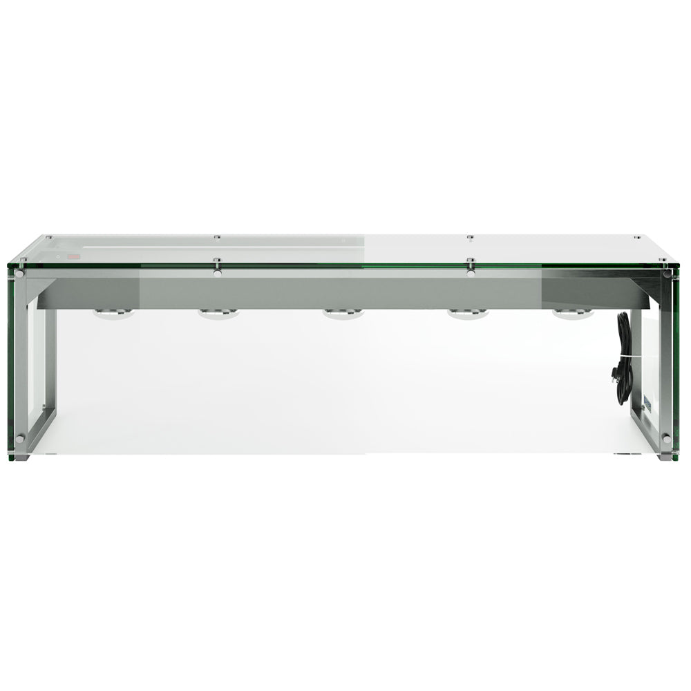 Prepline PSG-LT-74 lighted glass sneeze guard, front view