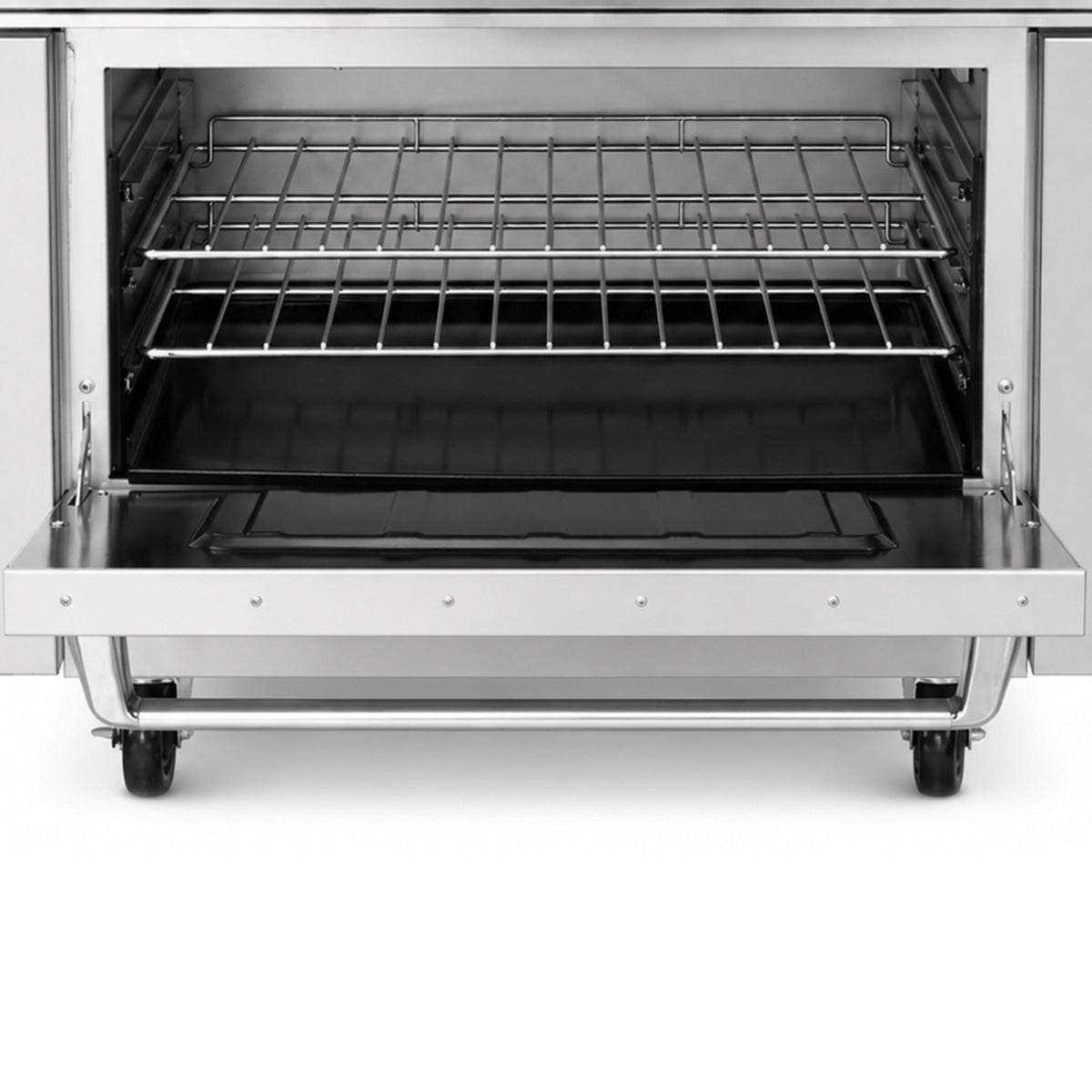 Standard Range SR-ER36-24EG-208 36 inch electric range, oven door open showing 2 racks