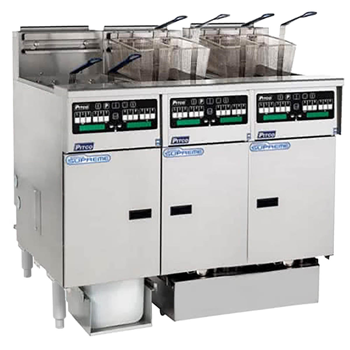 Pitco SSHLV14C-3/FD 96-lb Commercial Gas Fryer β 3 Fry Pots, Computer Controls