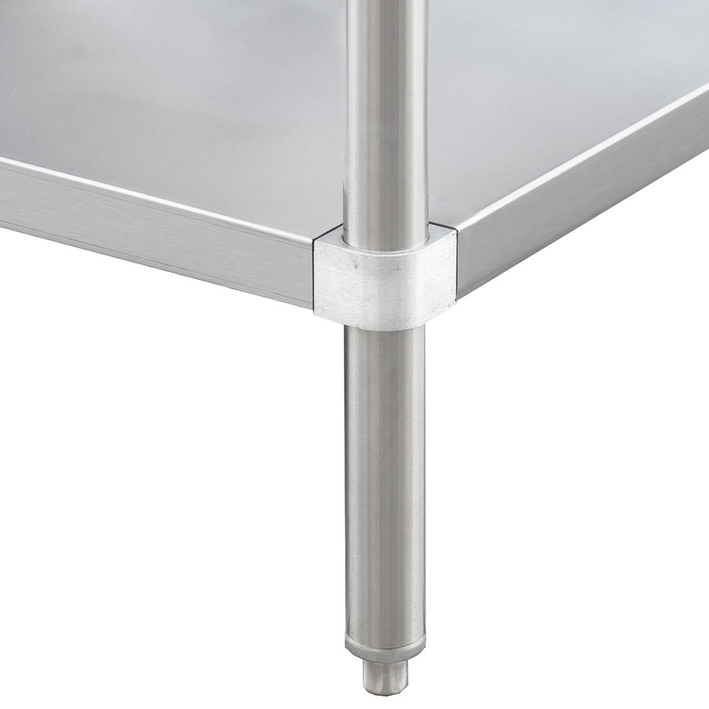 Prepline ST-3072 stainless steel sink work table, undershelf and leg detail