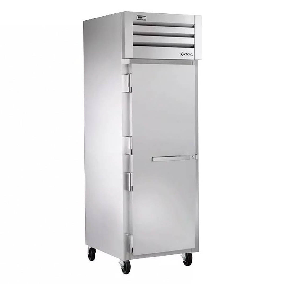 True STG1F-1S-HC reach-in freezer, front view, door hinged on the left