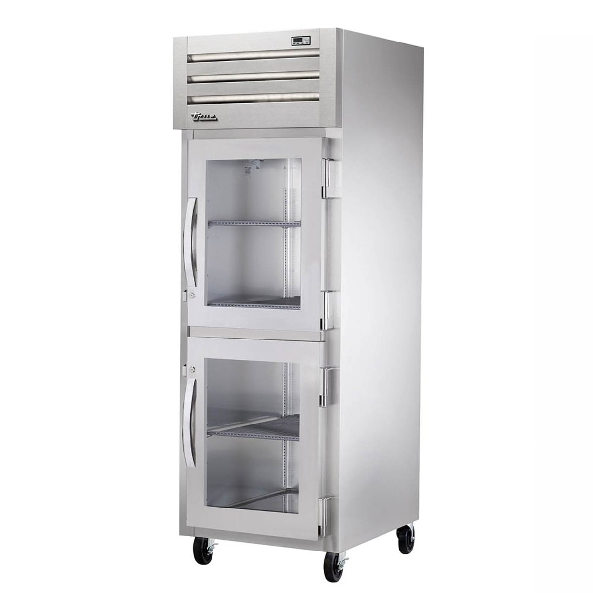 True STG1H-2HG 2-door reach-in heated holding cabinet, front angle view, doors closed