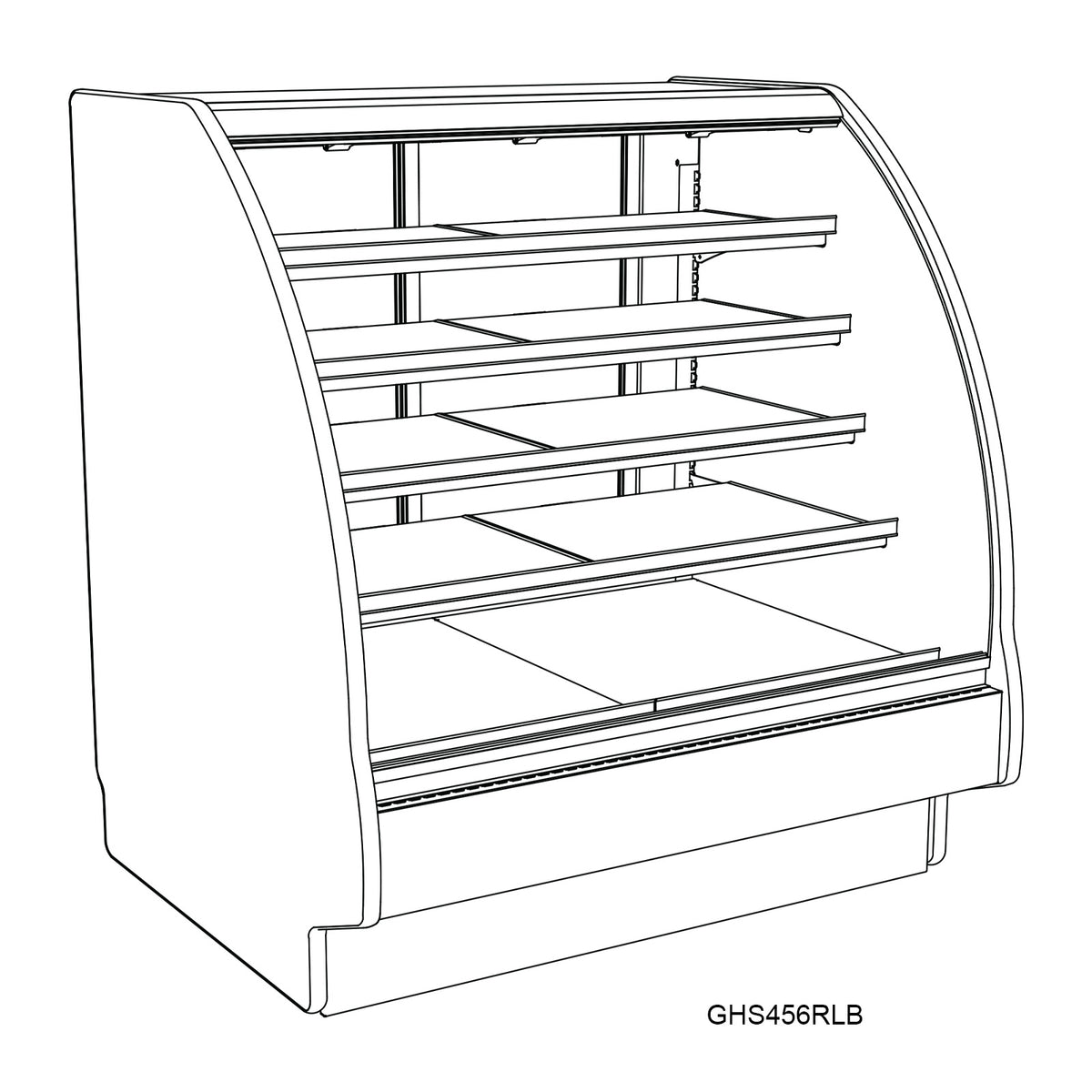 Structural Concepts GHS1056RLB (CURVED) 121" Refrigerated Display Case
