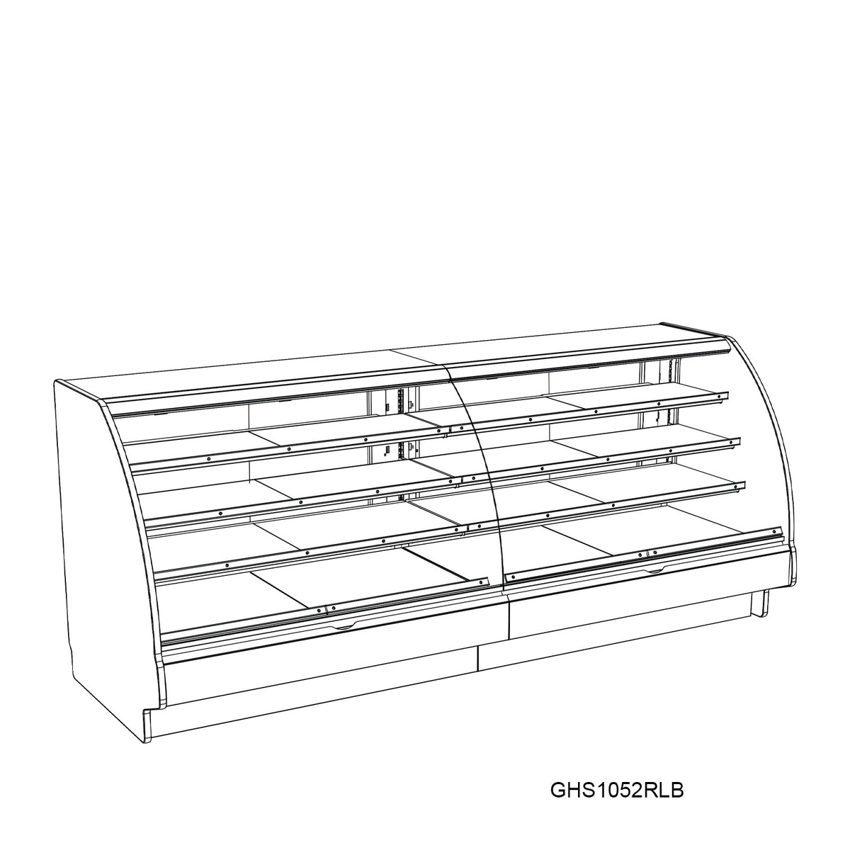 Structural Concepts GHS452RLB (CURVED) 49" Refrigerated Display Case