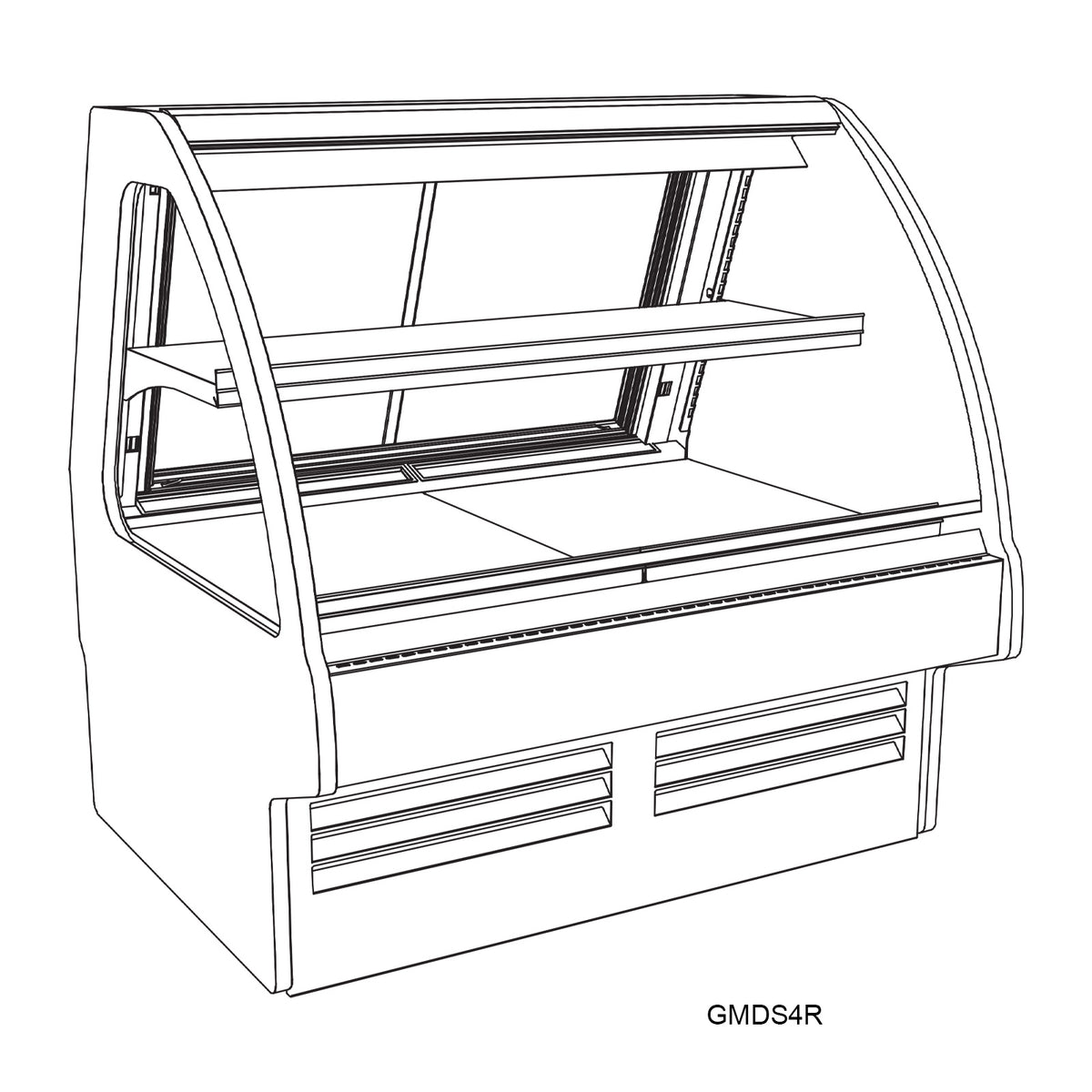 Structural Concepts GMDS12R REMOTE 146" Curved Refrigerated Deli Display Case