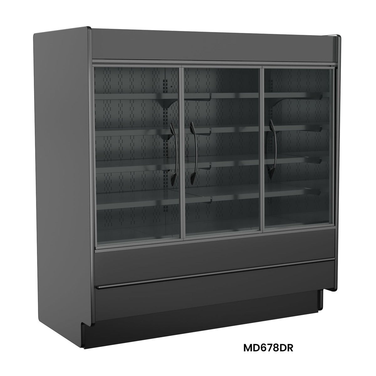 Structural Concepts MD678DR - 72" Display Case, 3 Glass Doors, Black Finish, LED, DX, 110‑120V 135W