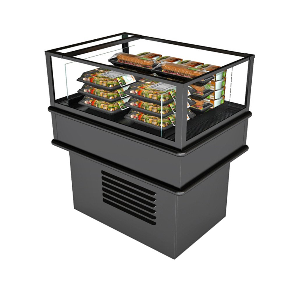 Structural Concepts MI36R 74" Self-Service Mobile Island Open Air Merchandiser, Self-Contained, Deck Only
