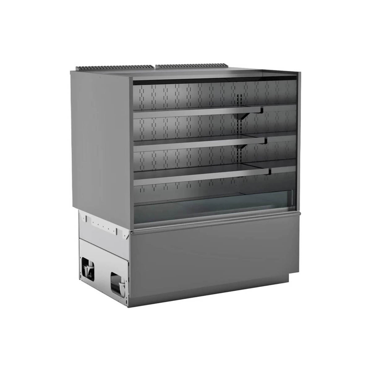 Structural Concepts NM4855RSSV 48" Blend® Refrigerated Self-Service Center Case, Open Flat, 3 Shelves