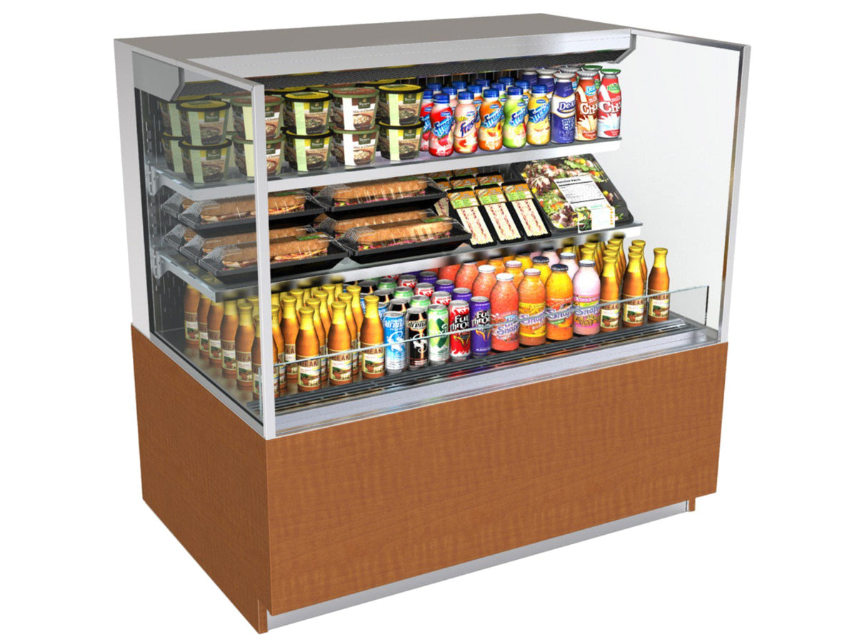 Structural Concepts NR7247RSSV 71" Horizontal Self-Serve Open Air Merhandiser in Black, 2 Shelves