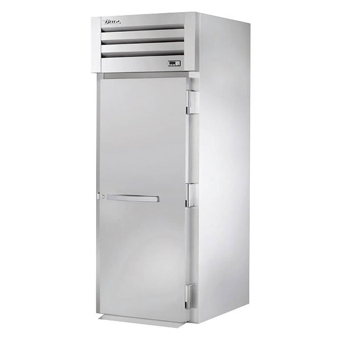 True STR1HRI89-1S roll-in heated cabinet with 1 solid door, front angle view