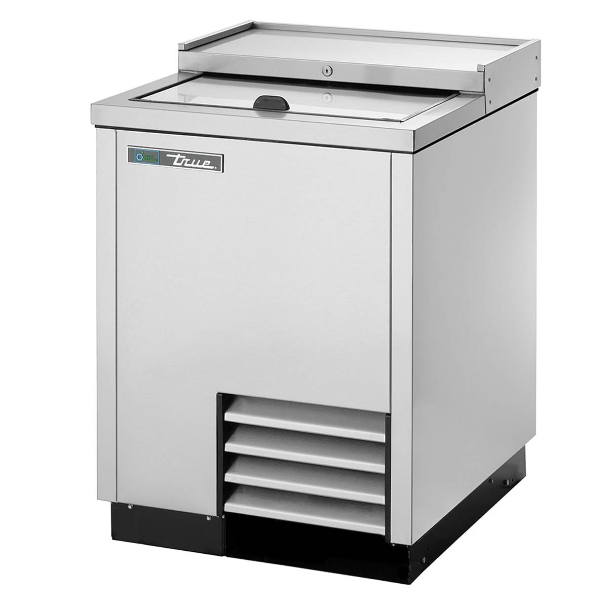True TD-24-7-S-HC deep well bottle cooler, stainless steel, front angle view