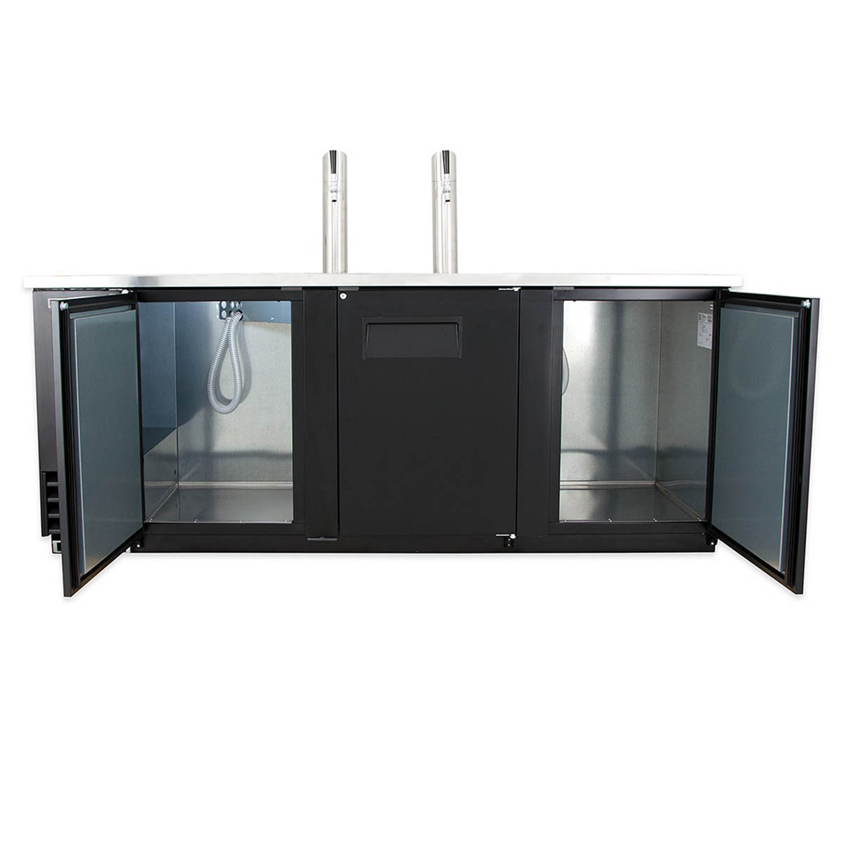 True TDD-4-HC direct draw beer dispenser, with the two outer doors open