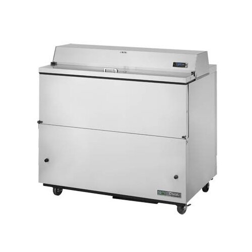True TMC-49-S-HC single-sided school milk cooler, stainless steel exterior, front angle view