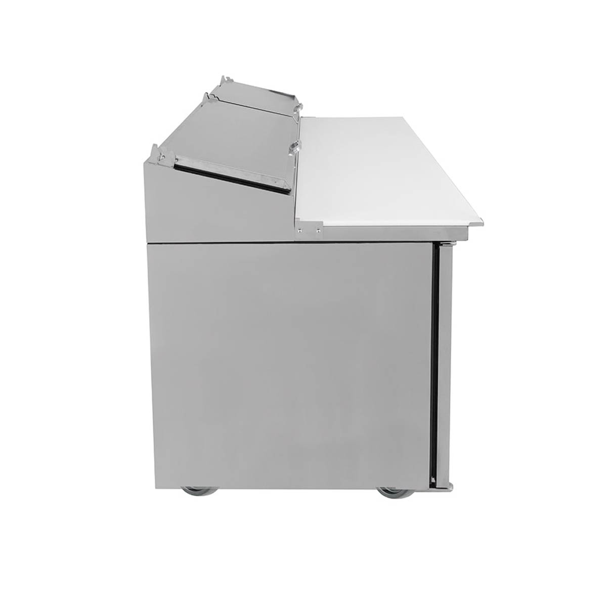 True TPP-AT-60-HC pizza prep table, side view