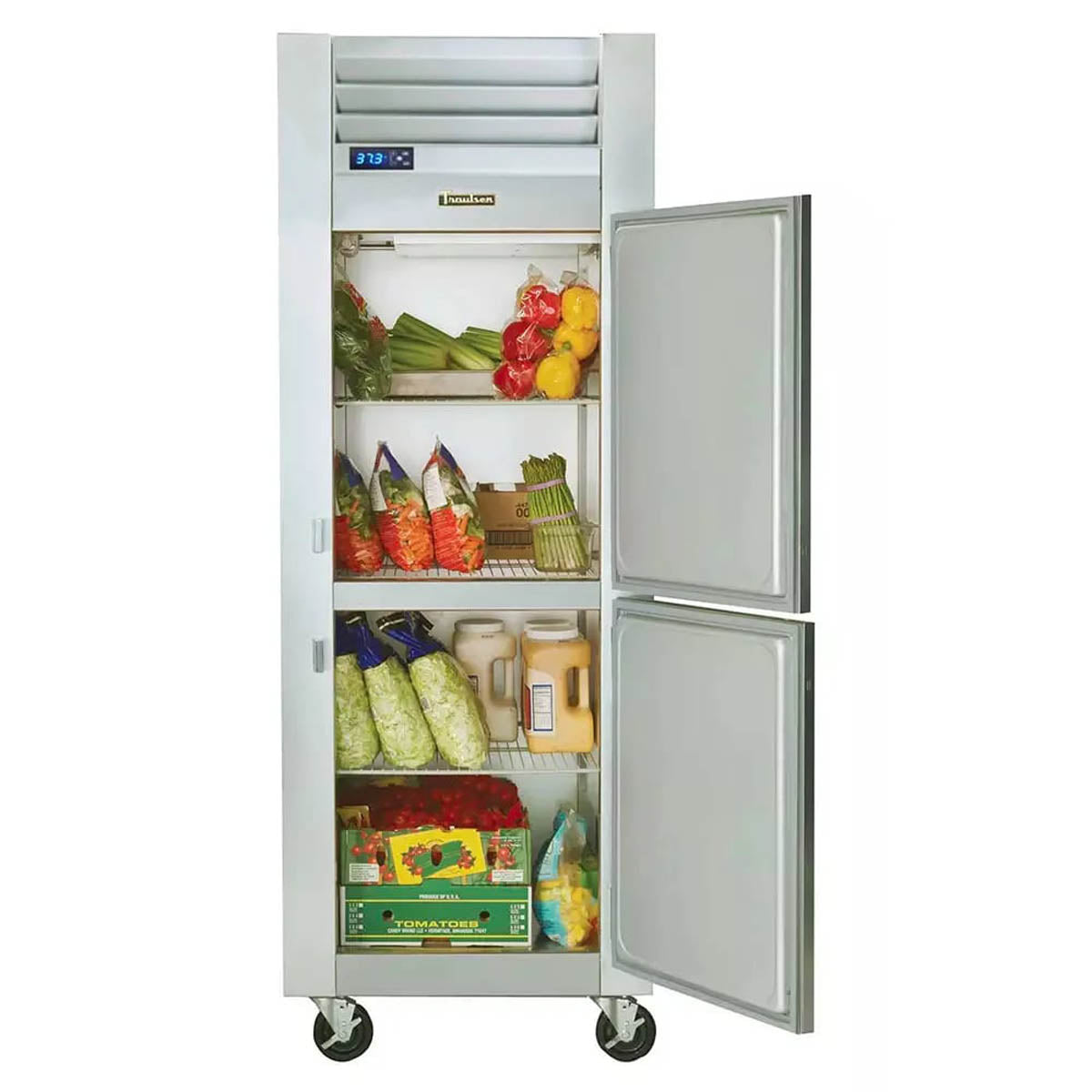 Traulsen G10003P 1-Section Pass-Thru Refrigerator, 4 Half Doors