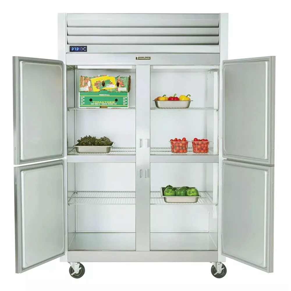 Traulsen G20004P 2-Section Pass-Thru Refrigerator, 8 Half Doors