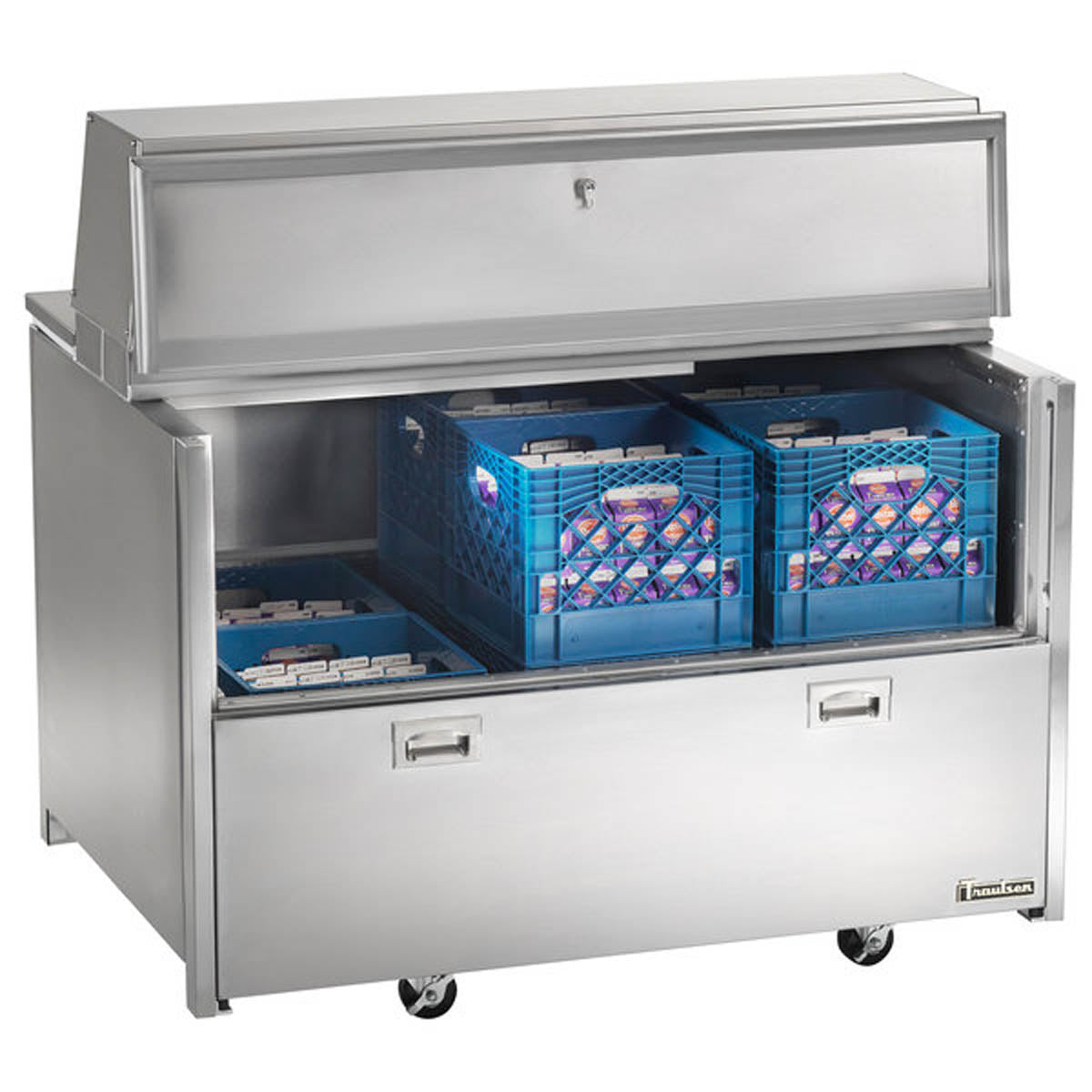 Traulsen RMC58S4 58-Inch Single-Sided Milk Cooler, 16 Crates
