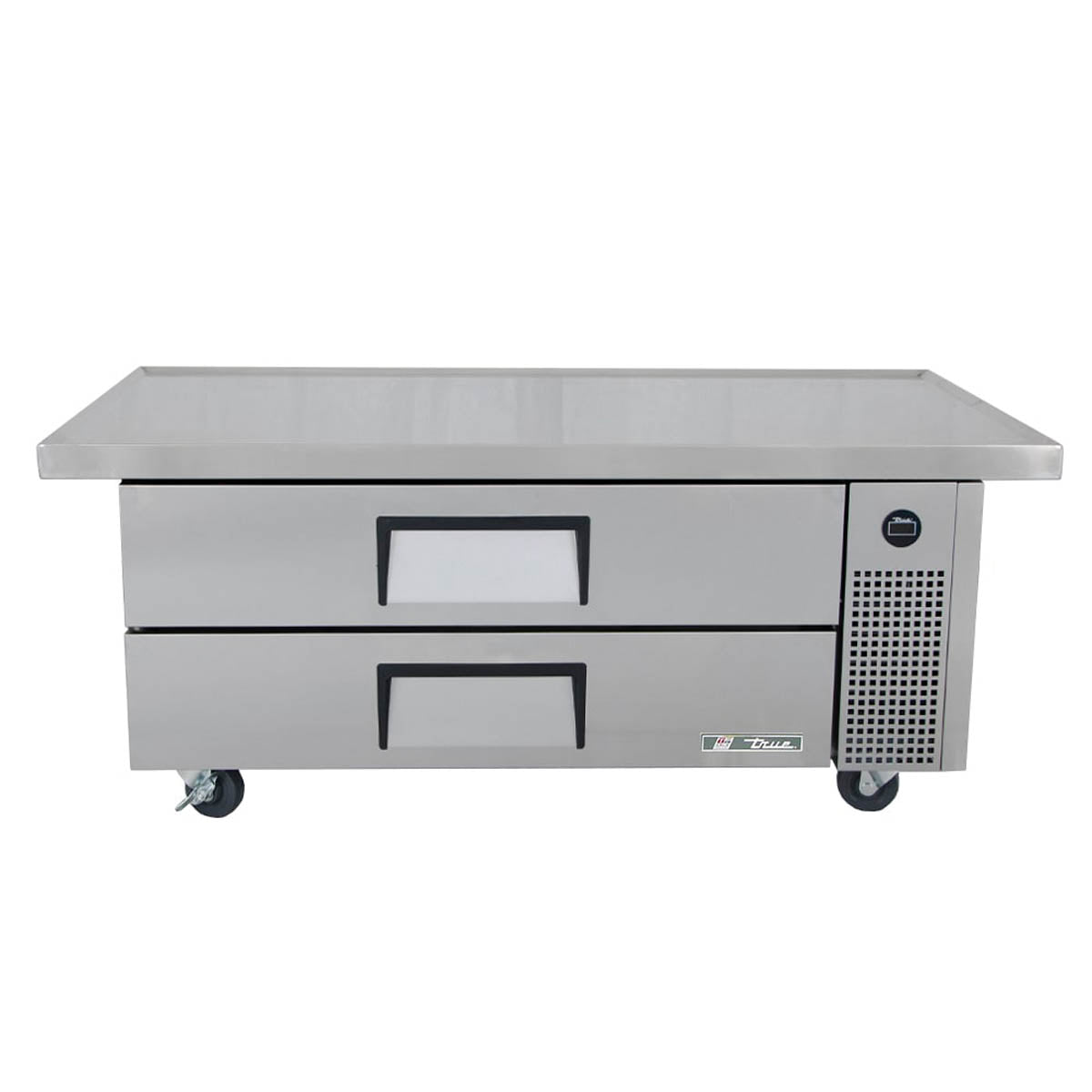 True TRCB-52-60-HC 2-drawer chef base, front view, drawers closed