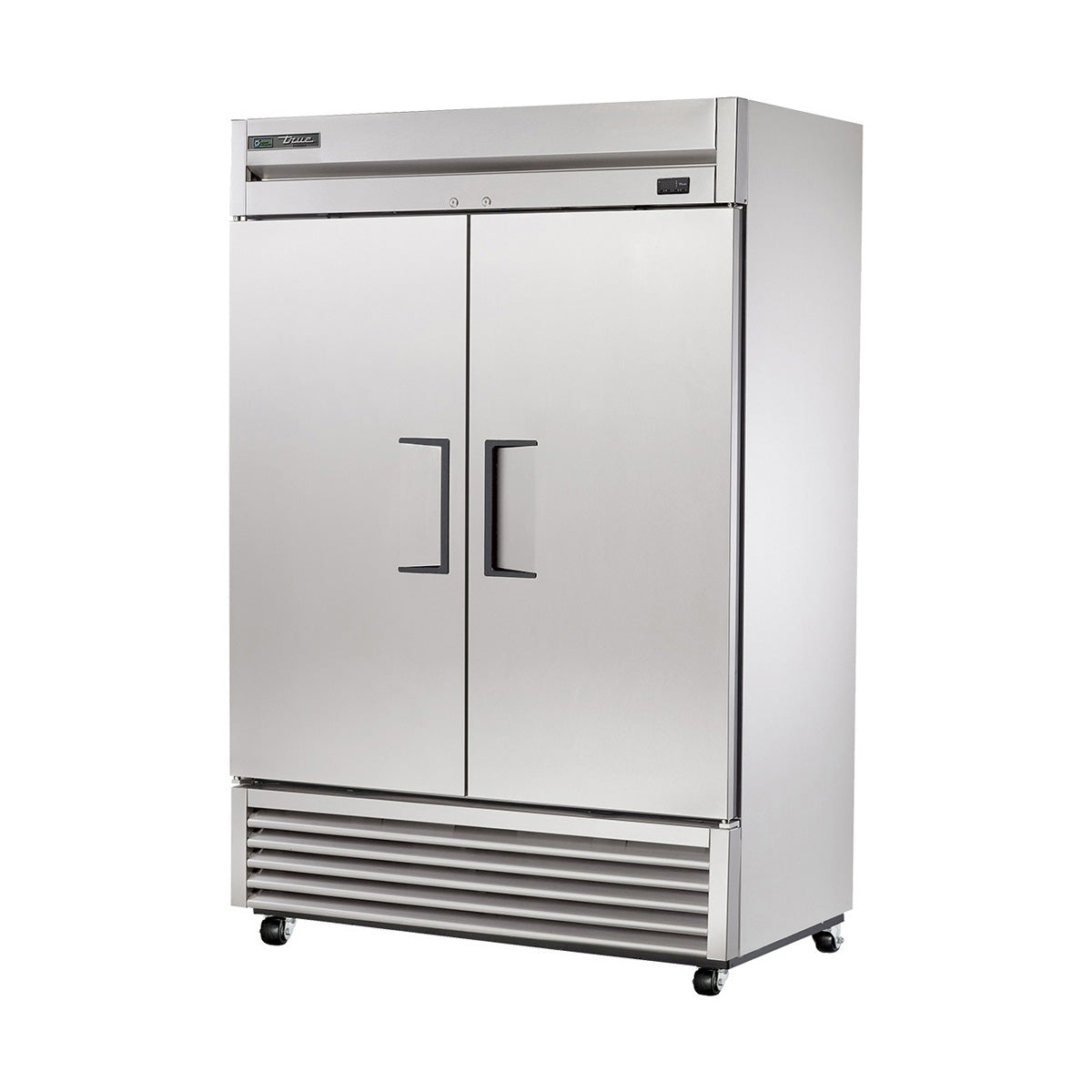 True T-49F-FLX-HC 2-door solid reach-in convertible freezer/refrigerator, front angle view, doors closed