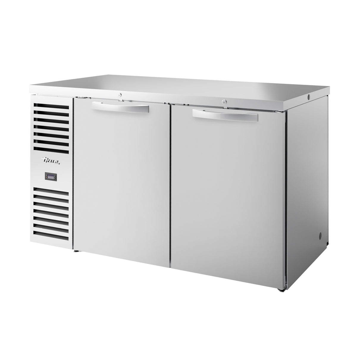 True TBR60-PTSZ1-L-S-SS-SS-1 back bar refrigerator, stainless steel, front angle view