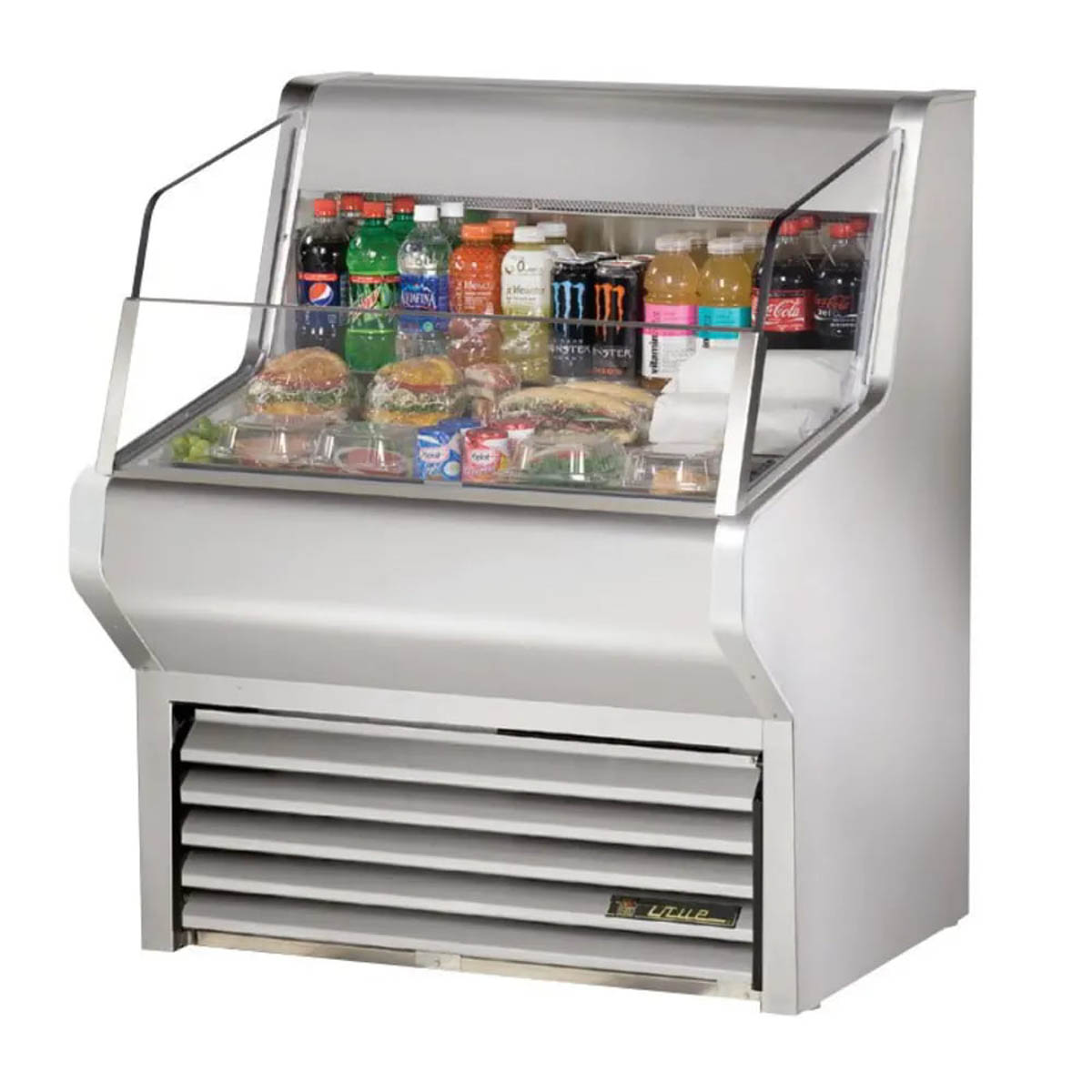 True THAC-36-S-HC-LD True THAC-36-S-LD 36" Horizontal Air Curtain Merchandiser, Stainless Steel, Self Contained, 3 Shelves
