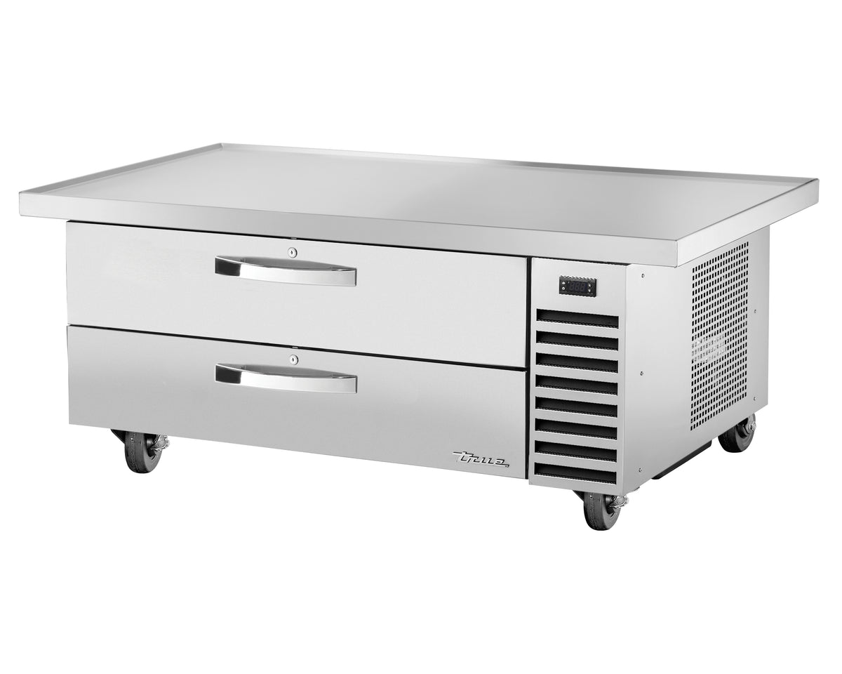 True TRCB-52-60-HC~SPEC3 2-drawer chef base, front angle view, drawers closed