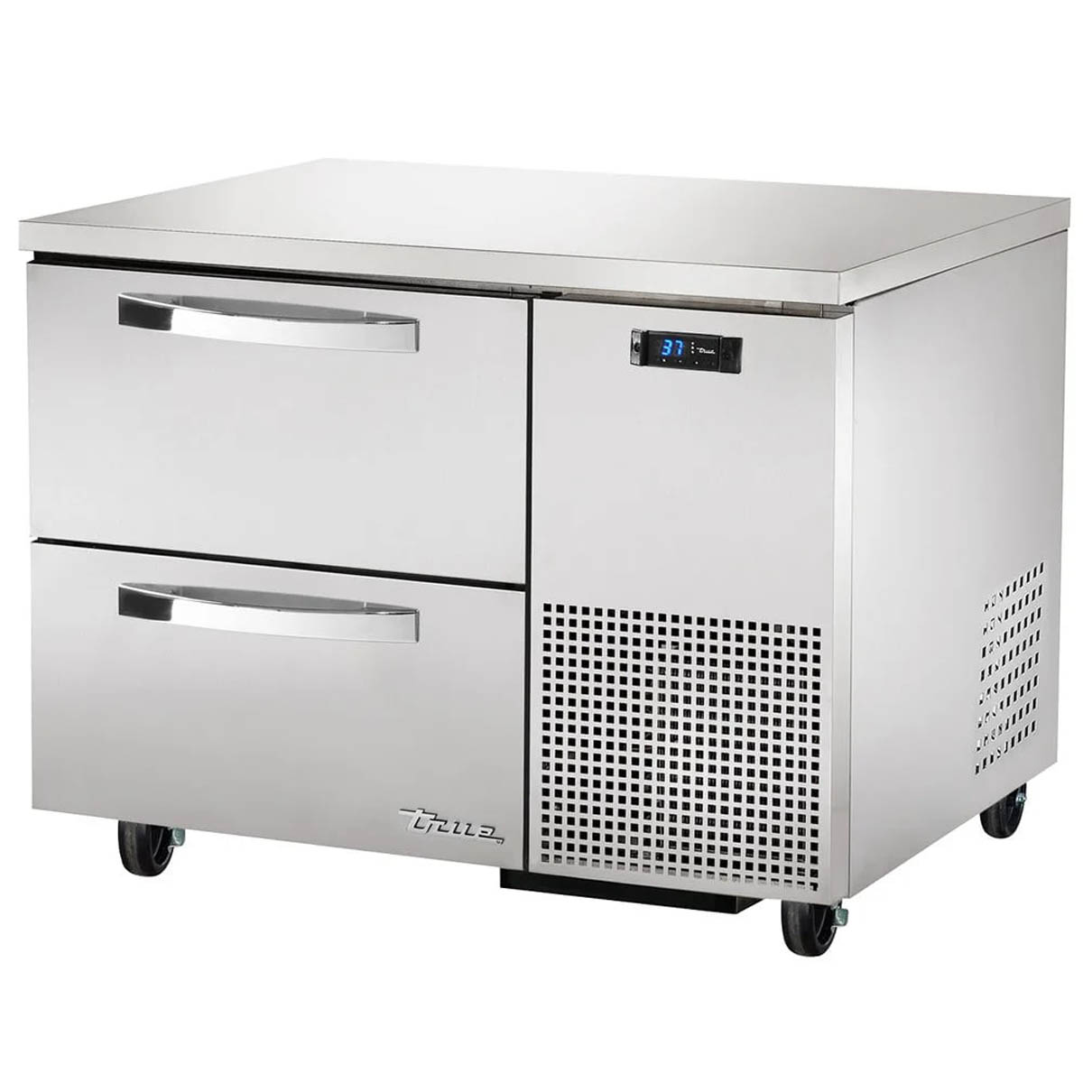 True TUC-44D-2-HC~SPEC3 2-drawer deep undercounter refrigerator, front angle view