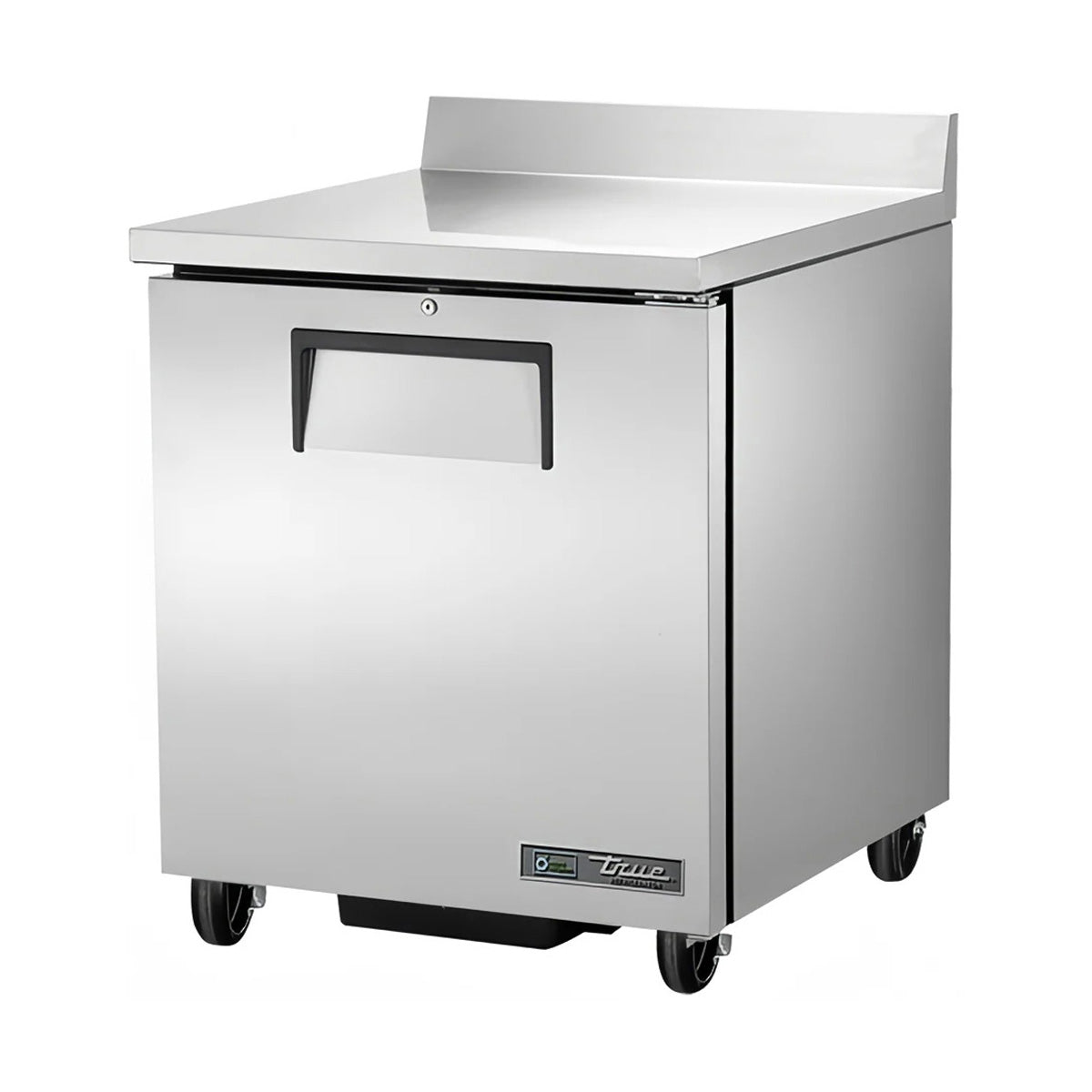 True TWT-27-HC 1-door worktop refrigerator, front angle view, door closed