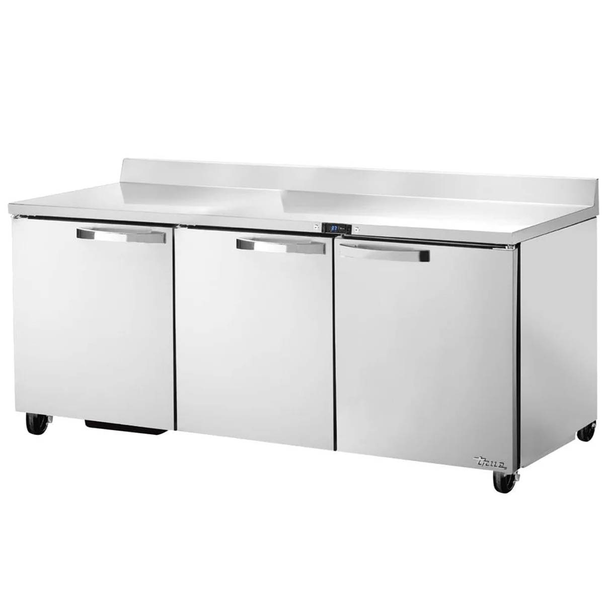 True TWT-72-HC~SPEC3 3-door worktop refrigerator, front angle view, doors closed