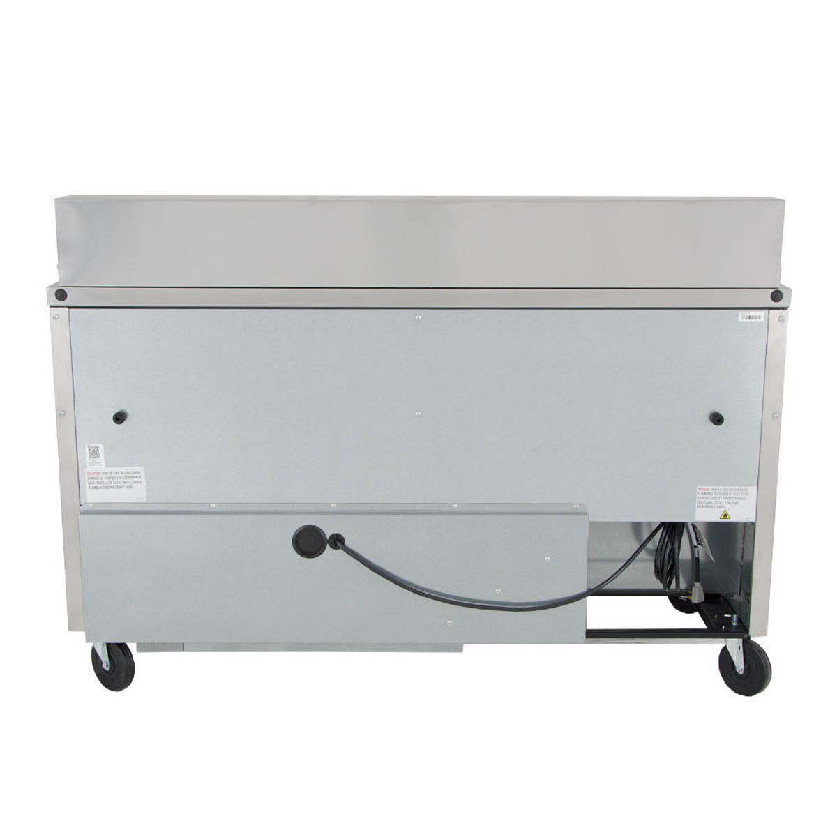 True TSSU-60-16-HC sandwich/salad prep table, back view with power cord