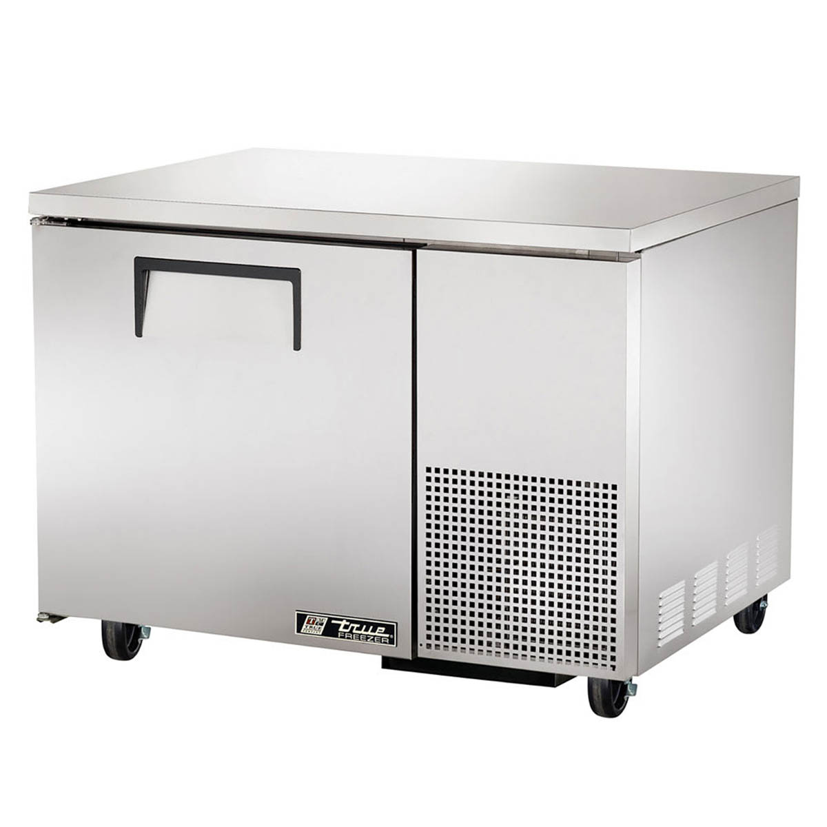 True TUC-44F-HC 1-door deep undercounter freezer, front angle view