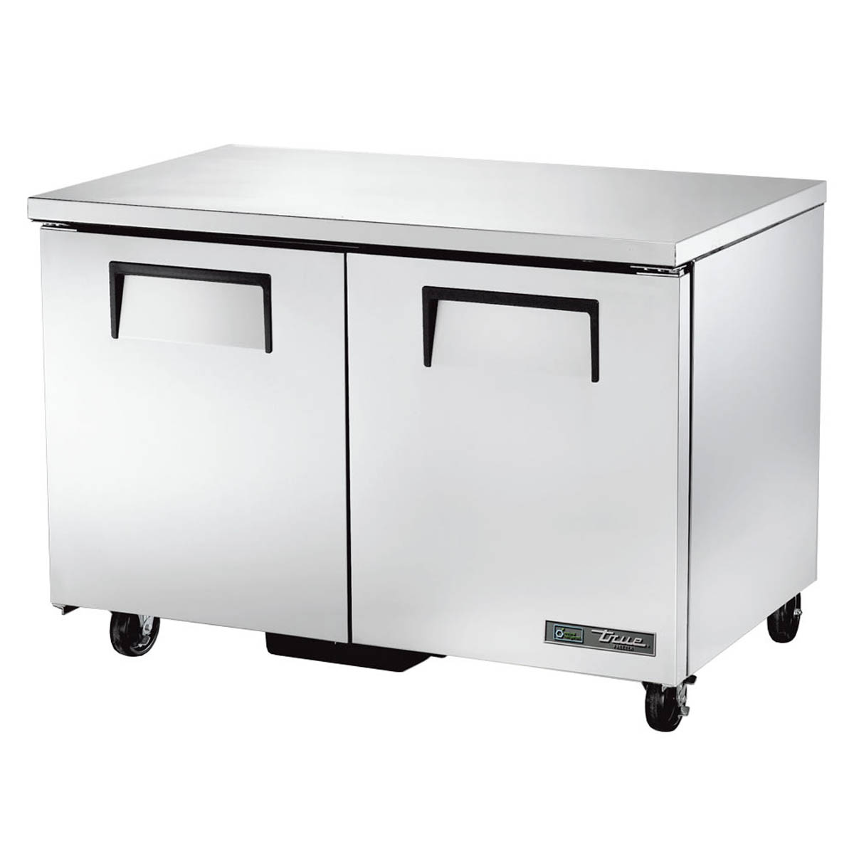 True TUC-48F-HC 2-door undercounter freezer, front angle view