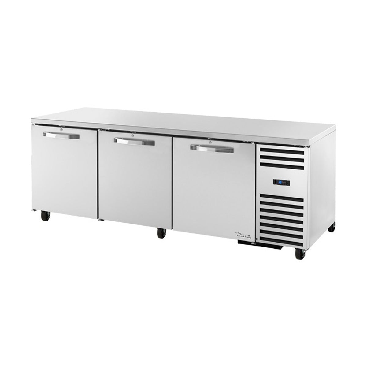 True TUC-93-HC~SPEC3 3-door deep undercounter refrigerator, front angle view