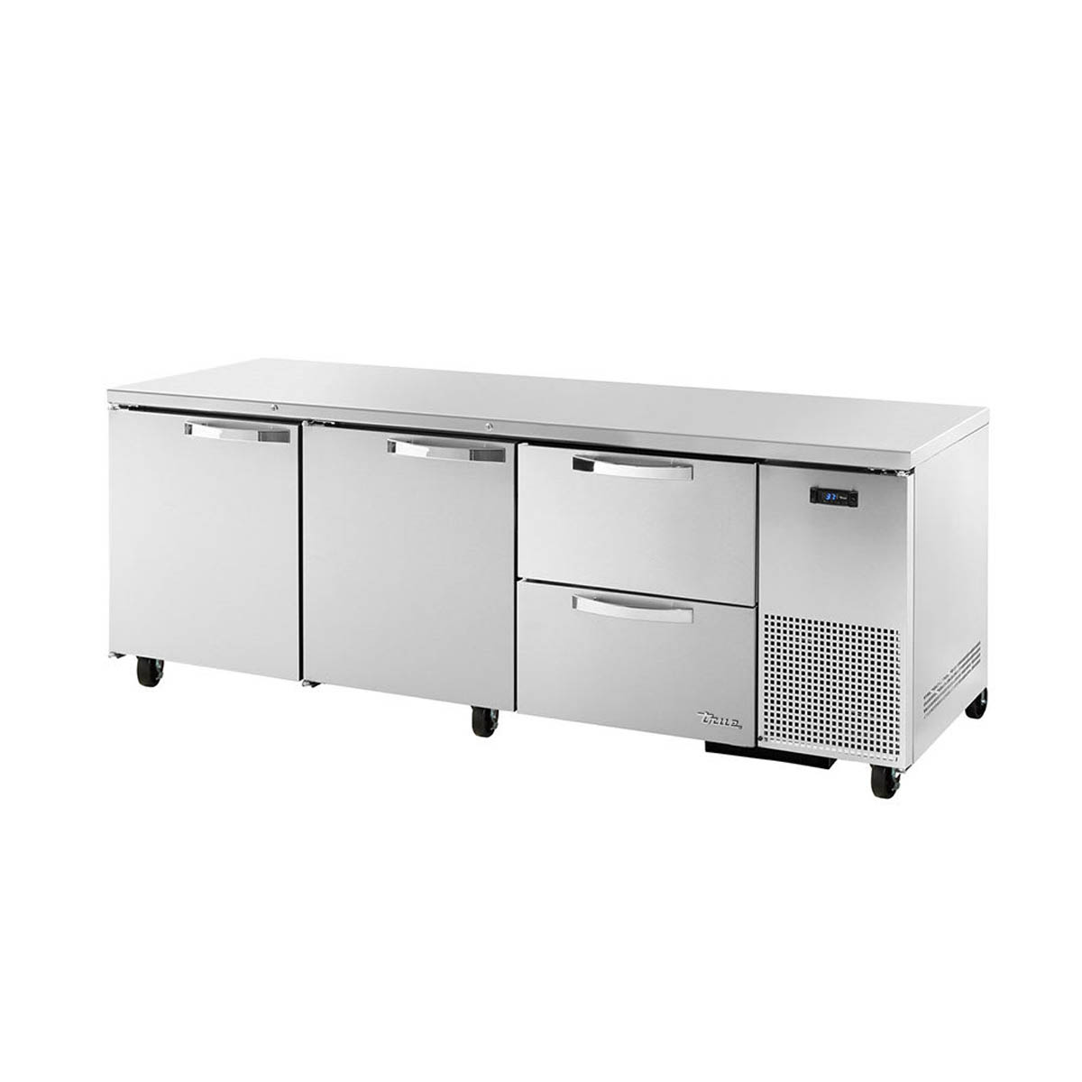 True TUC-93D-2-HC~SPEC3 2-door, 2-drawer deep undercounter refrigerator, front angle view