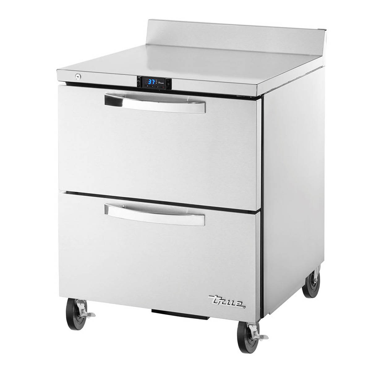 True TWT-27D-2-HC~SPEC3 2-drawer worktop refrigerator, front angle view, drawers closed