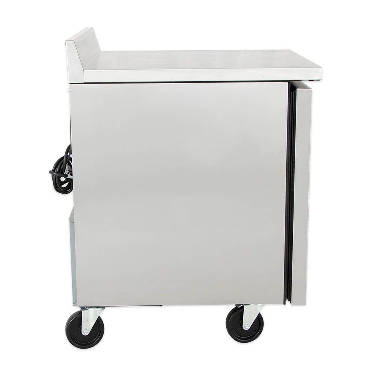 True TWT-27F-HC 1-door worktop freezer, side view with power cord