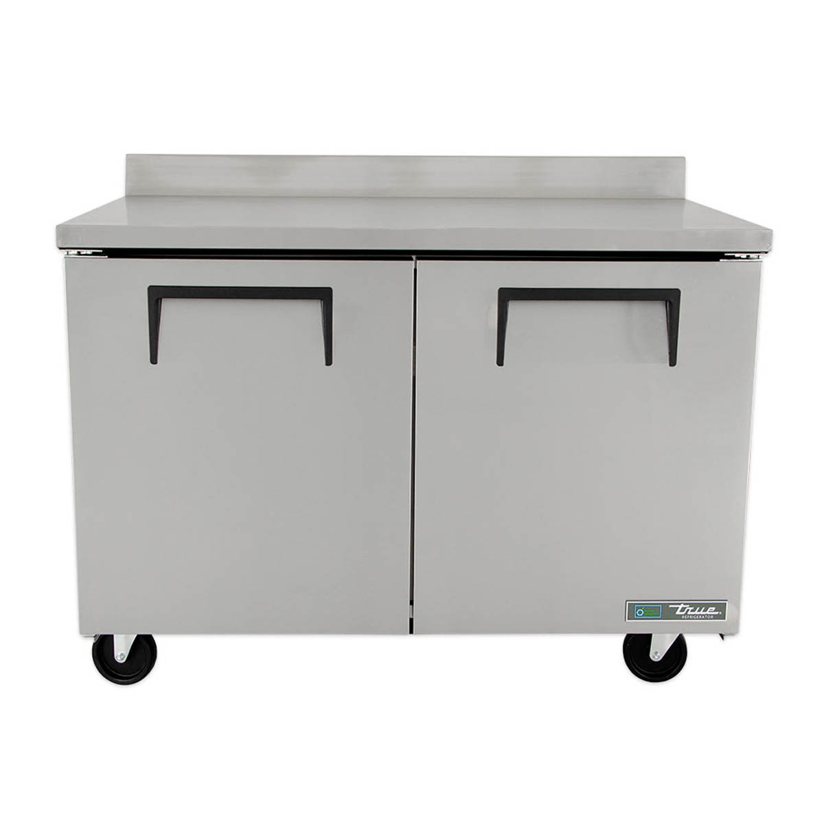 True TWT-48-HC 2-door worktop refrigerator, front view, doors closed