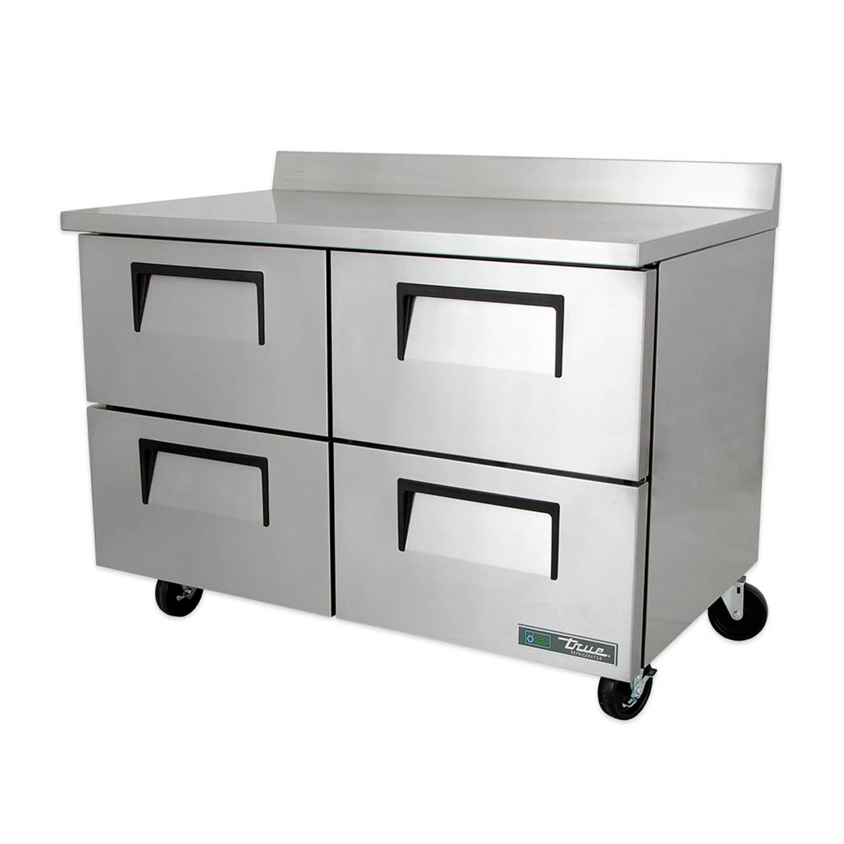 True TWT-48D-4-HC 4-drawer worktop refrigerator, front angle view, drawers closed