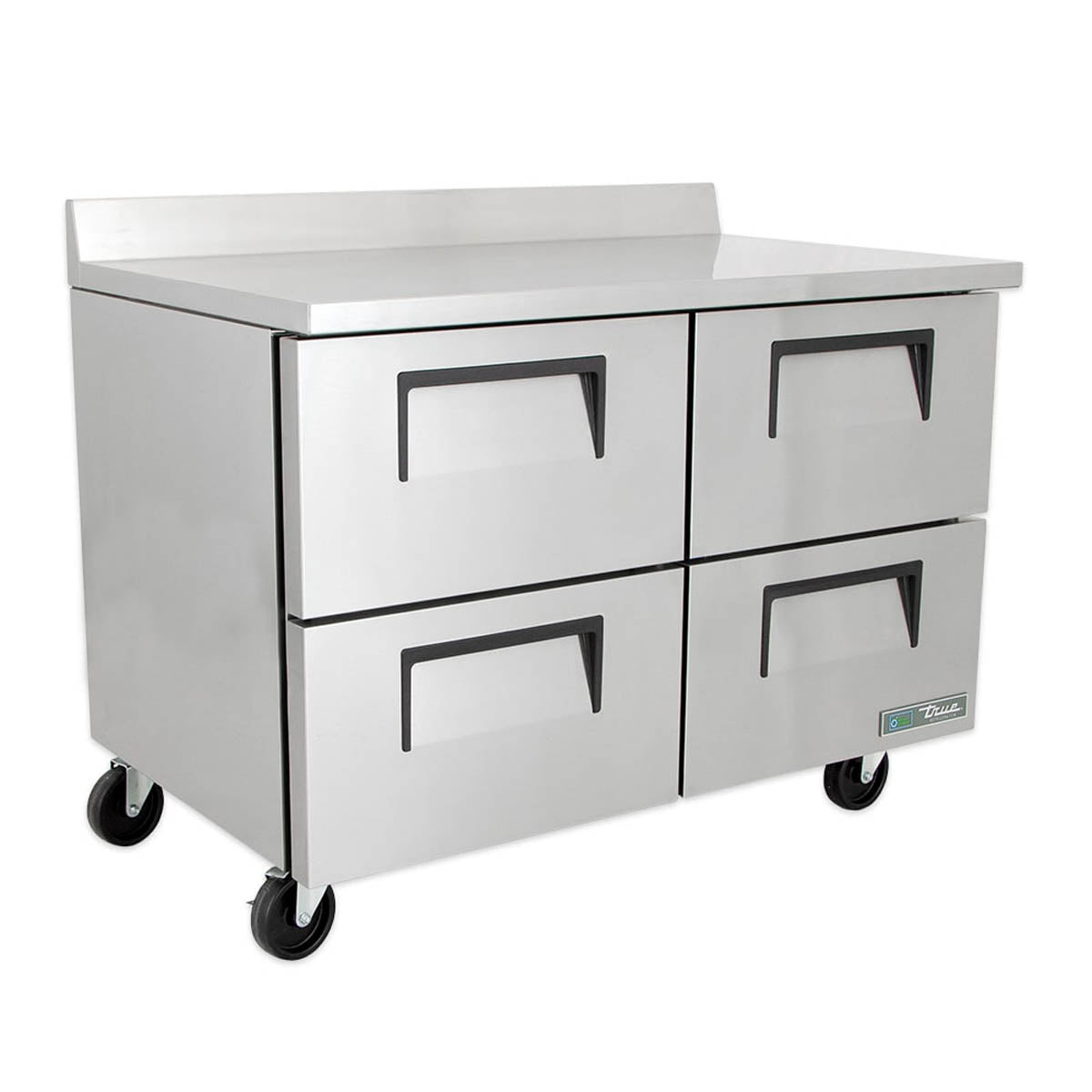 True TWT-48D-4-HC 4-drawer worktop refrigerator, left front angle view