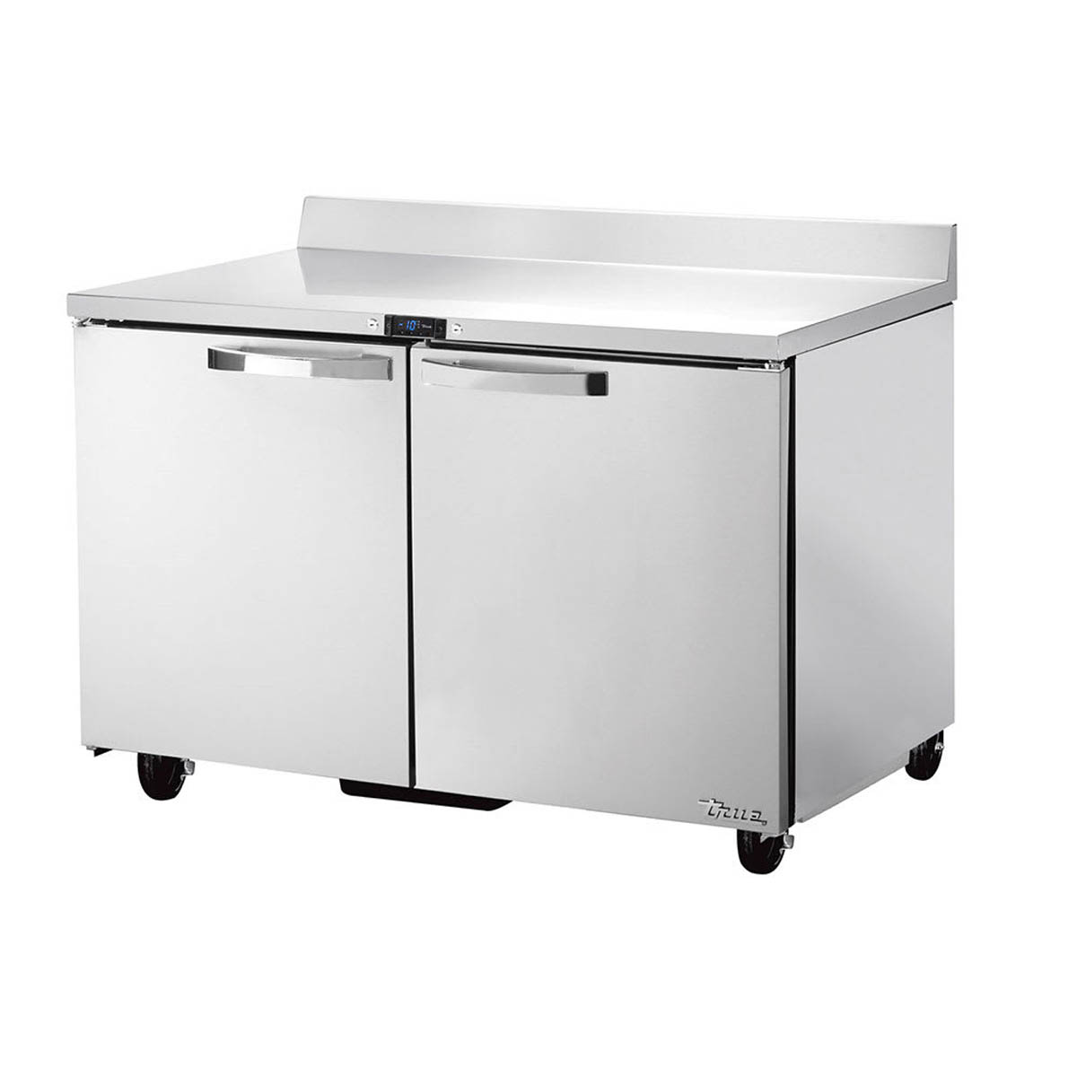 True TWT-48F-HC~SPEC3 2-door worktop freezer, front angle view, doors closed