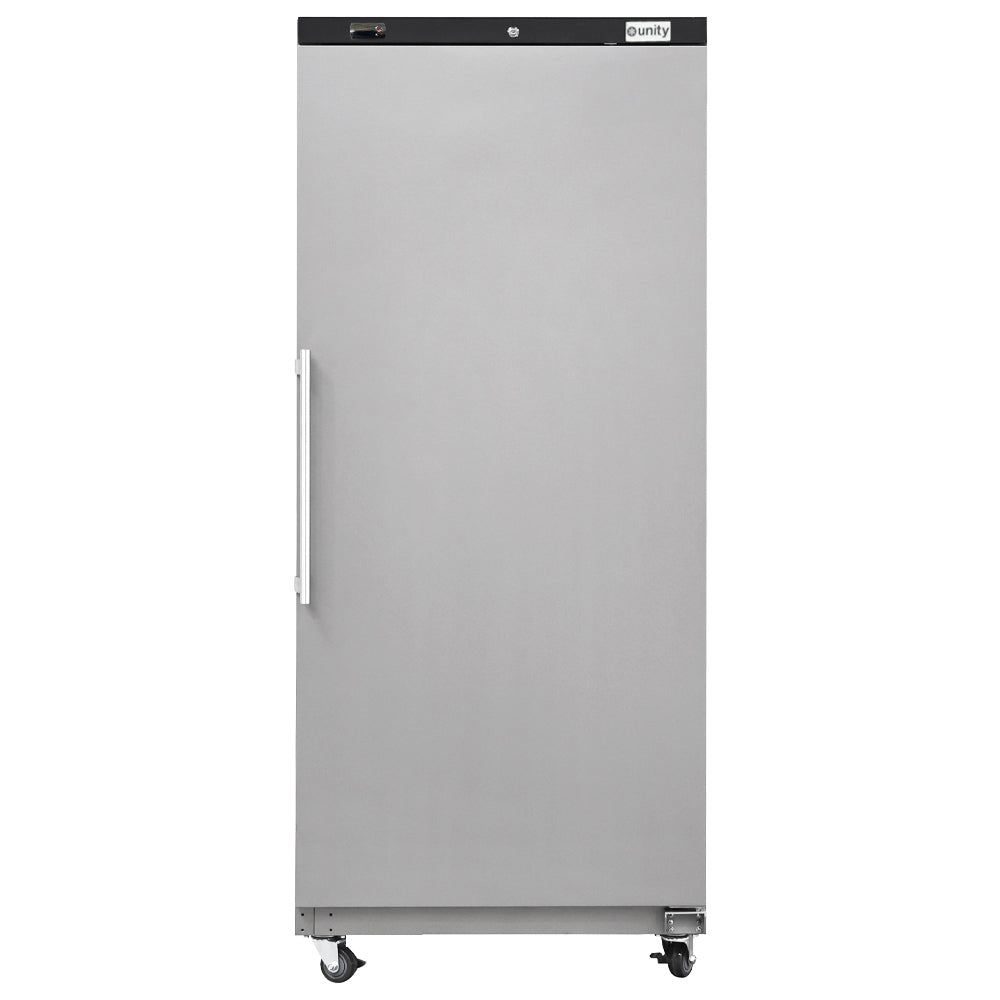Unity U-22FE solid door reach-in freezer, front view