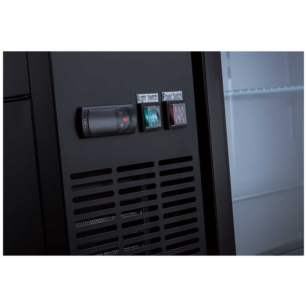Coldline CBB-72G-T 72" Underbar Height Swing Glass Door Back Bar Cooler, Black