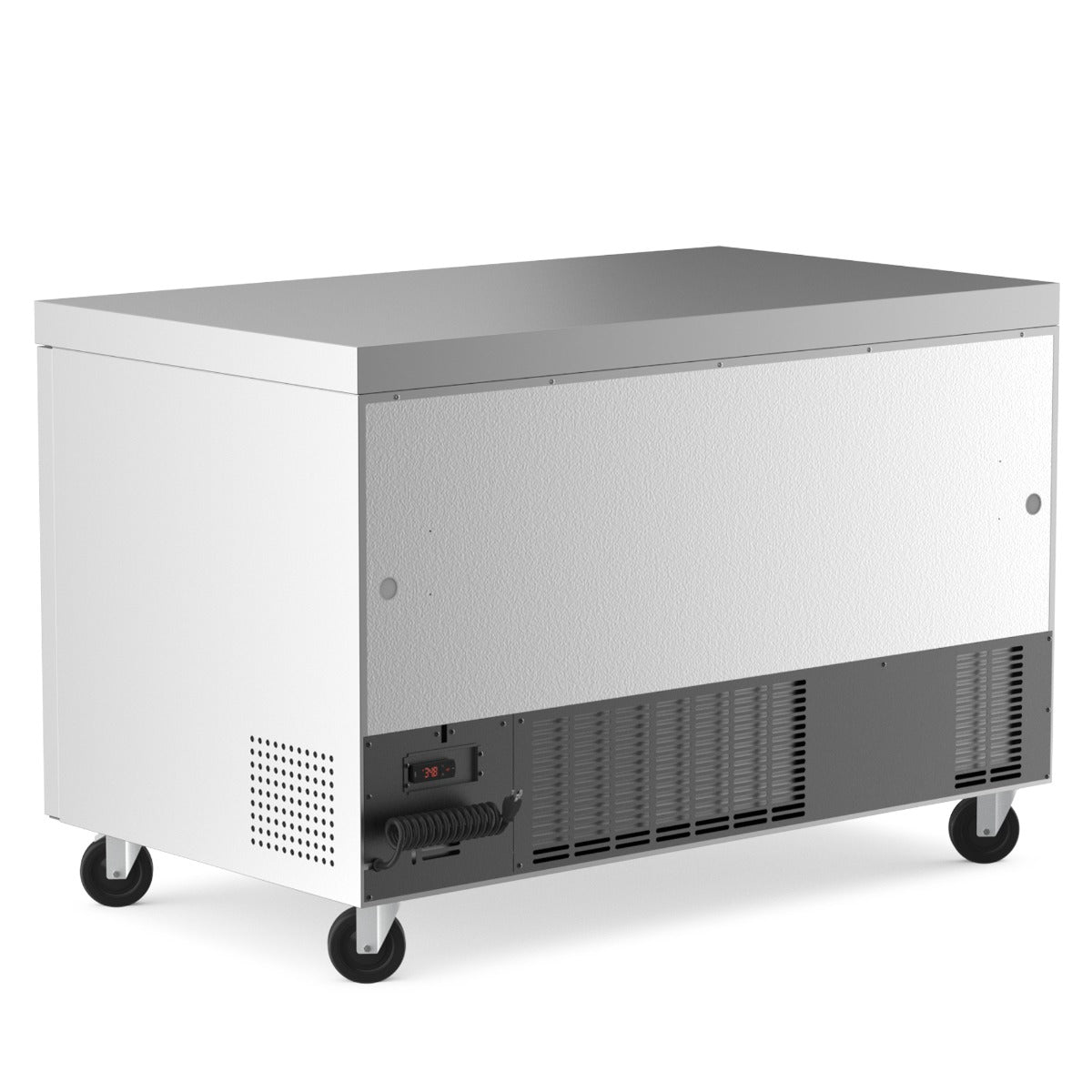 Coldline UC-48R undercounter worktop refrigerator, side and rear view