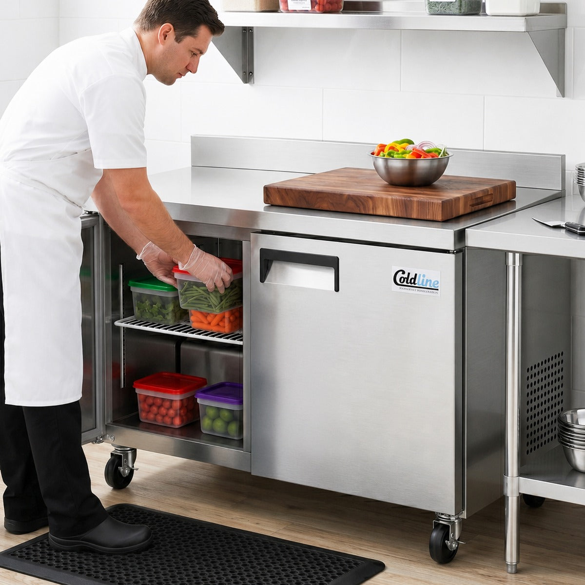 Coldline UC-60R-BS 60" Worktop Refrigerator with Backsplash