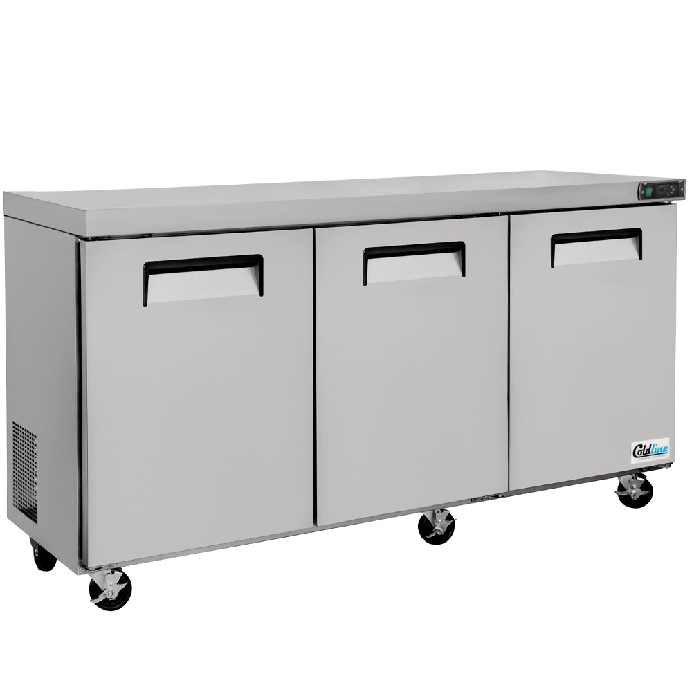 Coldline UCN-72R 72" Narrow Depth Undercounter Worktop Refrigerator