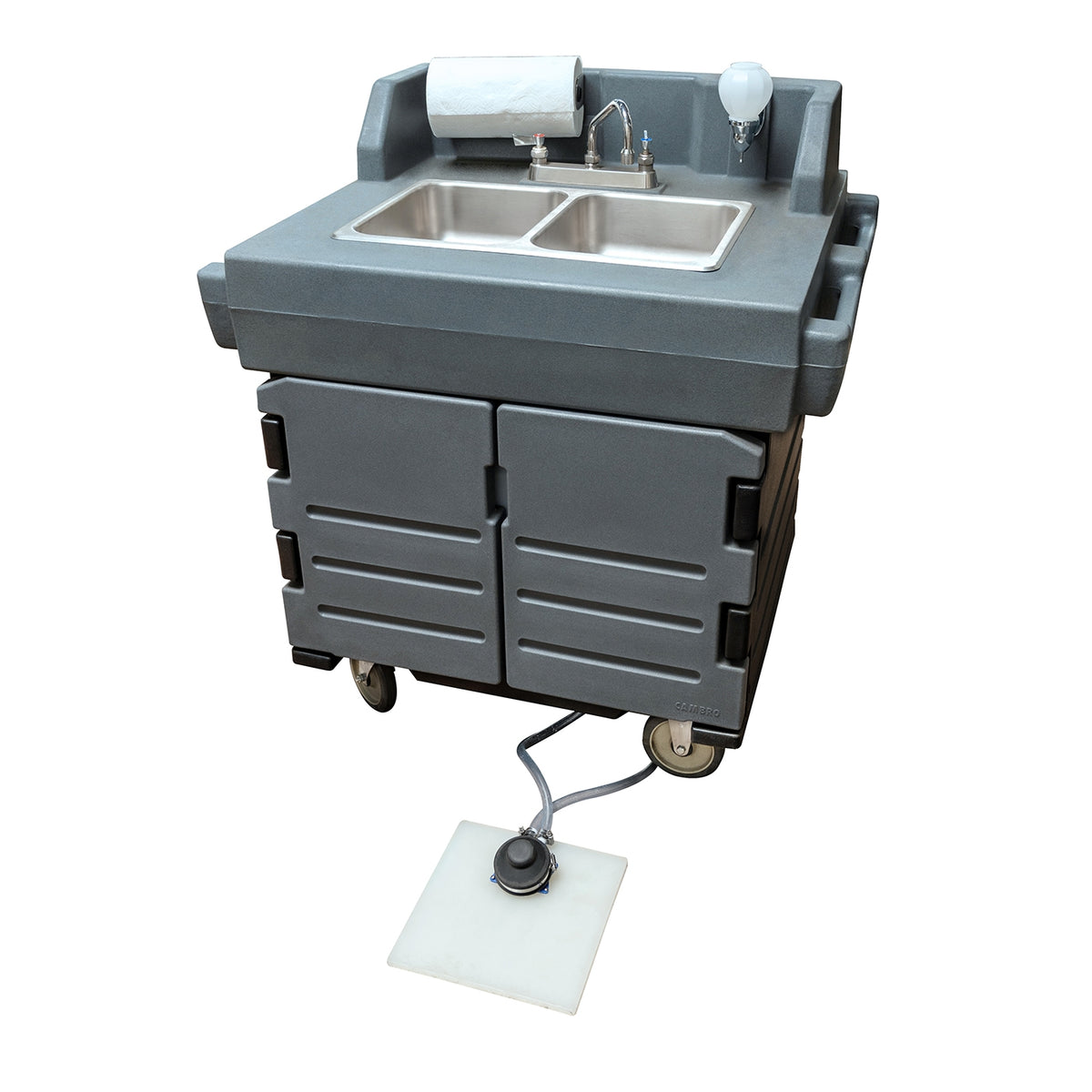 Cambro KSC402CFP191 Camkiosk Hand Sink Cart, with 2 Compartment Sink