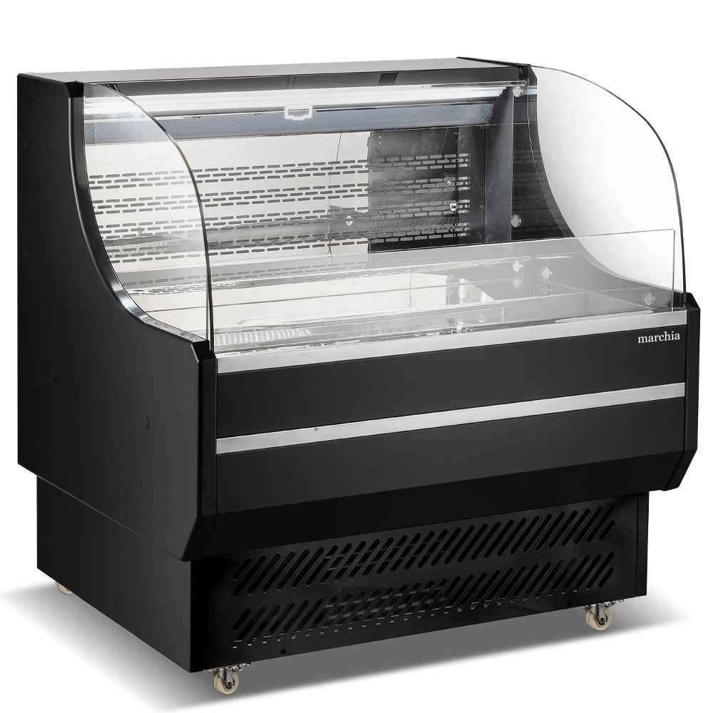 Marchia USTAR36 36" Black Low Profile Open Air Cooler Grab and Go