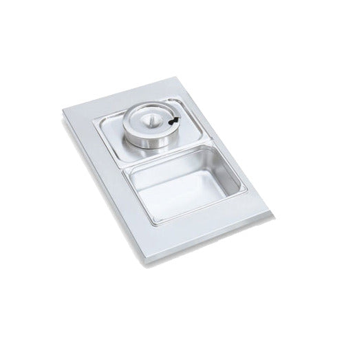 Vollrath 19198 Adaptor Plate, 1/2 Size, 1 x 8-3/8" Hole, 300 Series Stainless Steel, Made in USA — Case of 2 pieces
