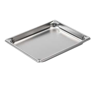 Vollrath 30212 Pan V, 1/2 Size 2.1 Qt, 22-Gauge Stainless Steel, Corners, NSF, Made in USA — Case of 6 pieces