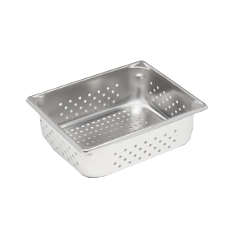 Vollrath 30243 Super Pan V, 1/2 Size, 4" Deep Perforated, 22-Gauge Steel, NSF Certified, Made in USA — Case of 6 pieces
